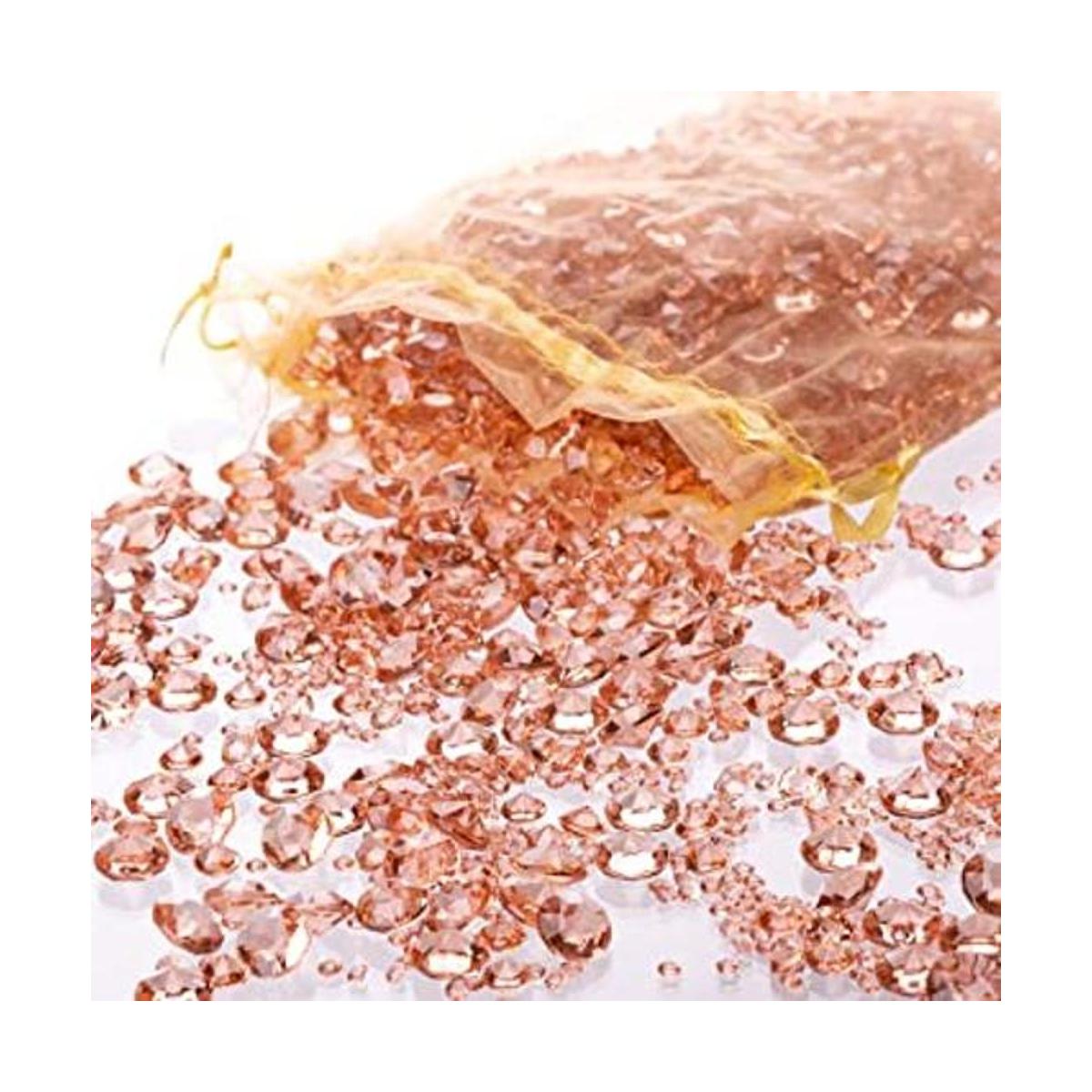 Mesa de confeti de lujo de diamantes de oro rosa para