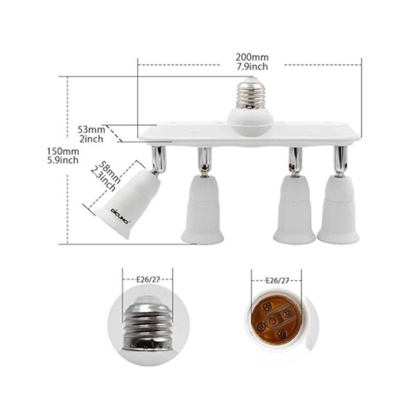 DiCUNO Adaptador de 4 vías 4 en 1 E26 Socket convertidor_2