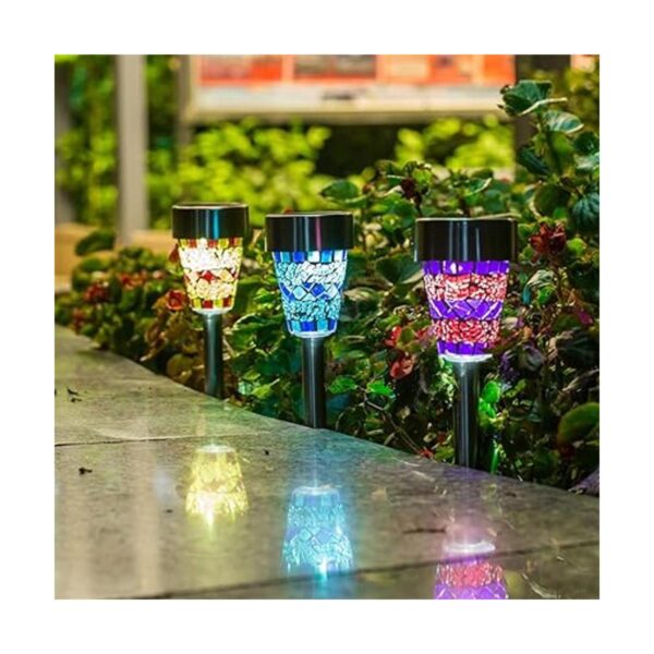 Luces solares de jardín al aire libre decorativo mosaico