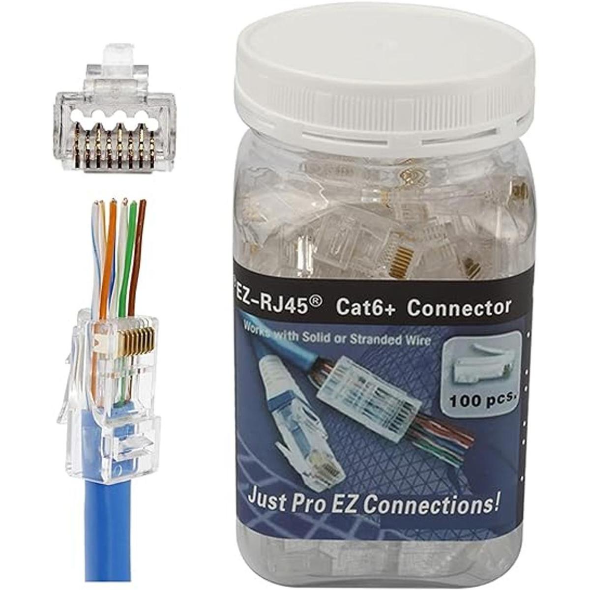 Conector de paso RJ45 CAT6 CAT6A paquete de 100 para