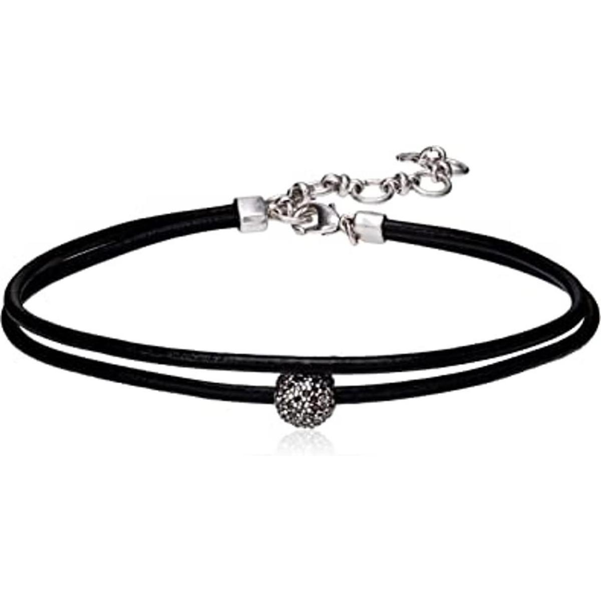 Lucky Brand Gargantilla de cuero plata talla única