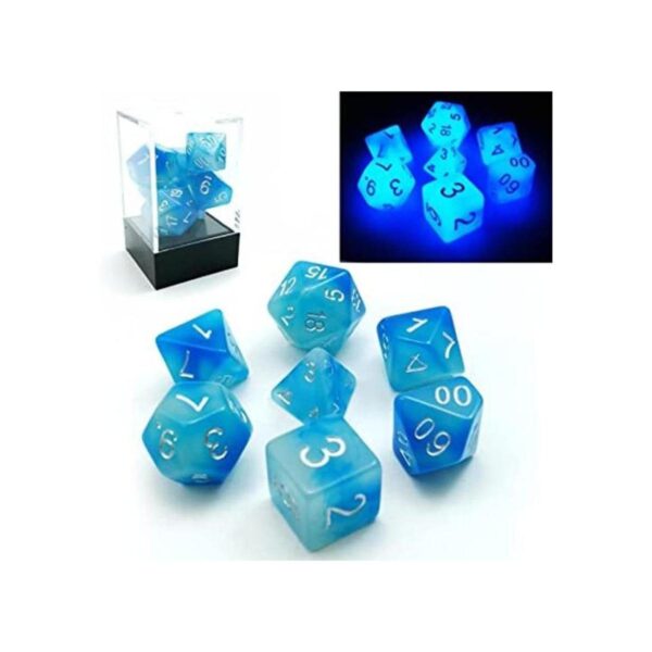 Bescon Gemini Glowing Polyhedral Dados 7 unidades set de_1