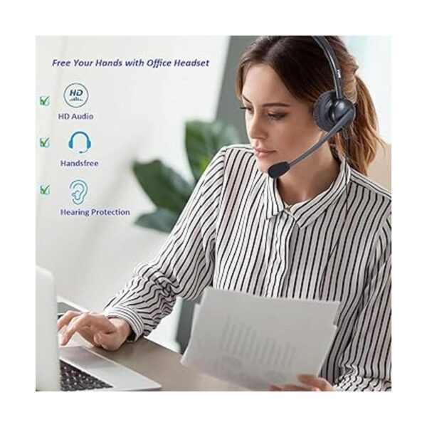 MKJ Auriculares para teléfono de oficina con micrófono