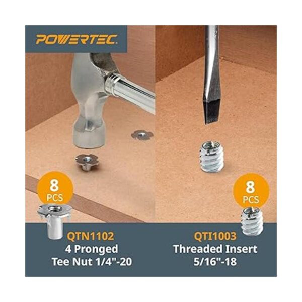 POWERTEC 71173 Kit de accesorios de pista en T con
