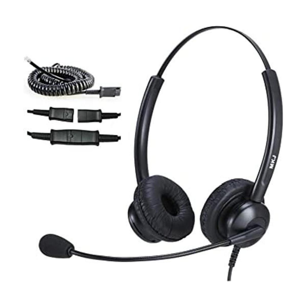 MKJ Auriculares de teléfono para teléfonos de oficina