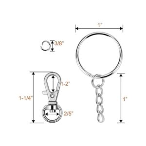 Selizo 120 ganchos giratorios y llaveros con cadena para