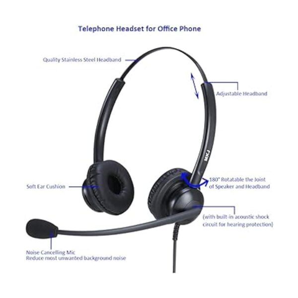 MKJ Auriculares de teléfono para teléfonos de oficina con_2