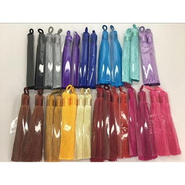 PAMIR TONG Borlas de seda de rayón chino 3.1 in hechas