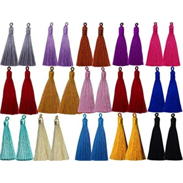 PAMIR TONG Borlas de seda de rayón chino 3.1 in hechas