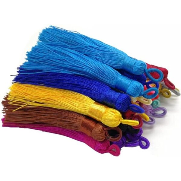 PAMIR TONG Borlas de seda de rayón chino 3.1 in hechas