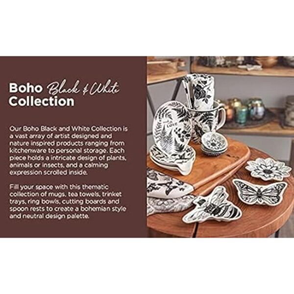 Karma Gifts Taza BOHO en blanco y negro 16 onzas abeja