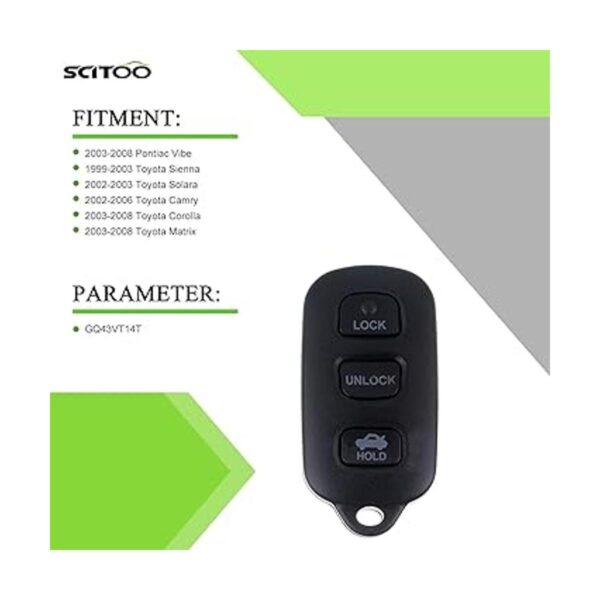 SCITOO Llavero remoto de entrada sin llave compatible con_2
