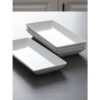 LAUCHUH Plato rectangular de porcelana para servir