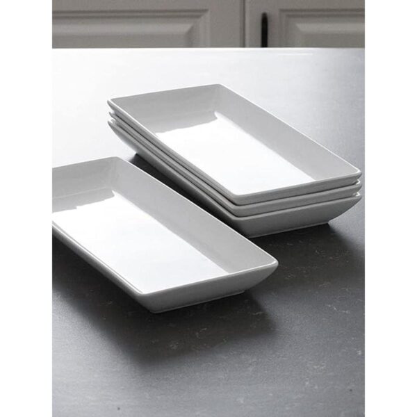 LAUCHUH Plato rectangular de porcelana para servir