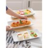 LAUCHUH Plato rectangular de porcelana para servir