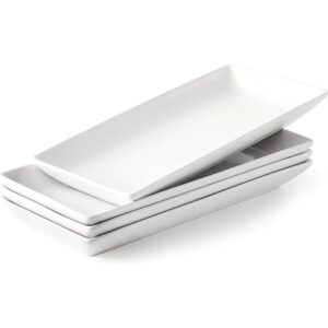LAUCHUH Plato rectangular de porcelana para servir