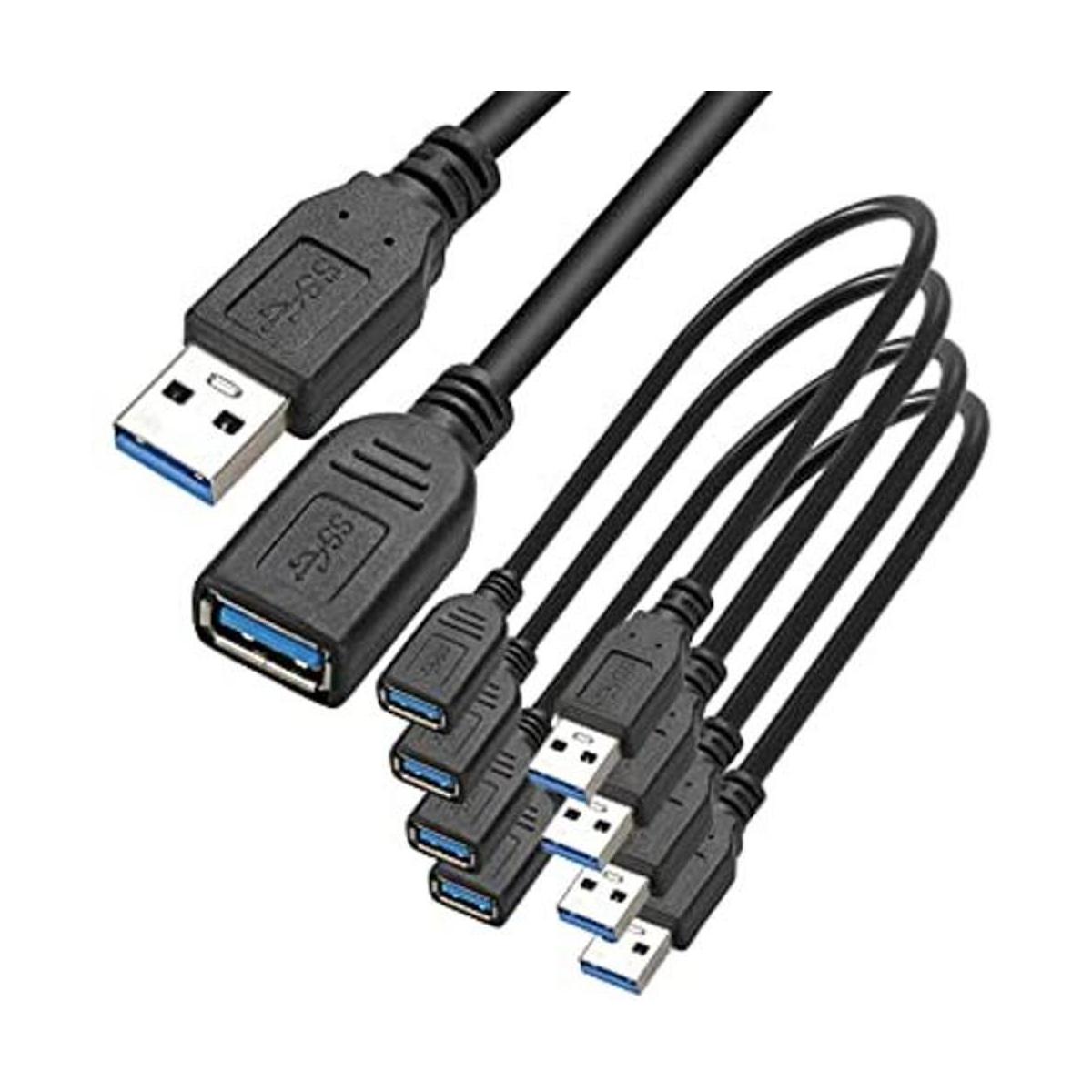 SaiTech IT Paquete de 4 cables de extensión USB 3.0 de