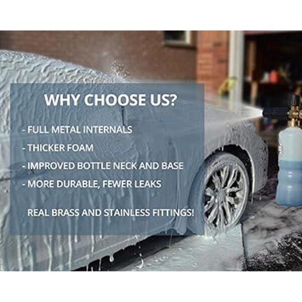 McKillans Foam Cannon Lavadora a presión ajustable de