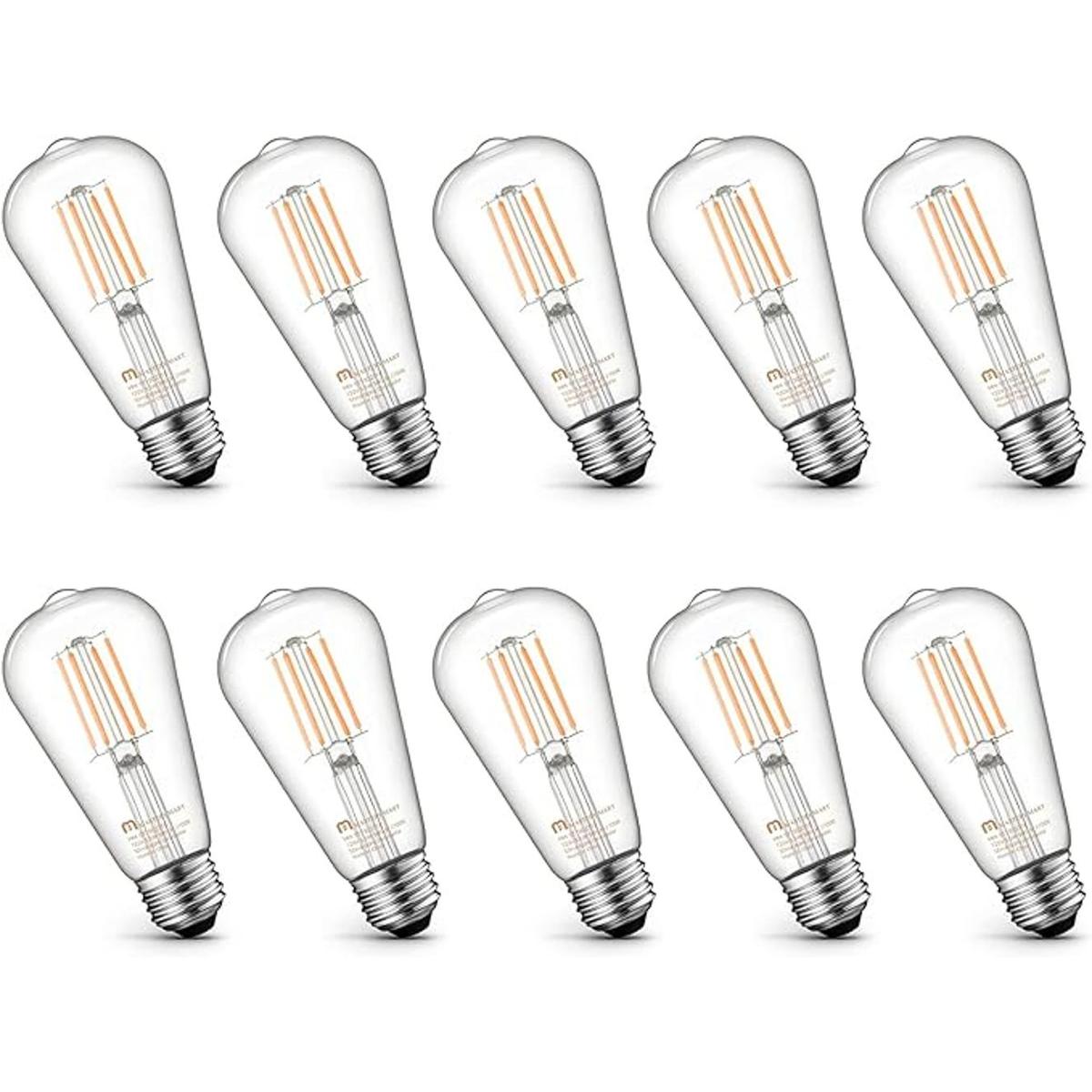 Mastery Mart Bombilla LED E26 vintage regulable blanco