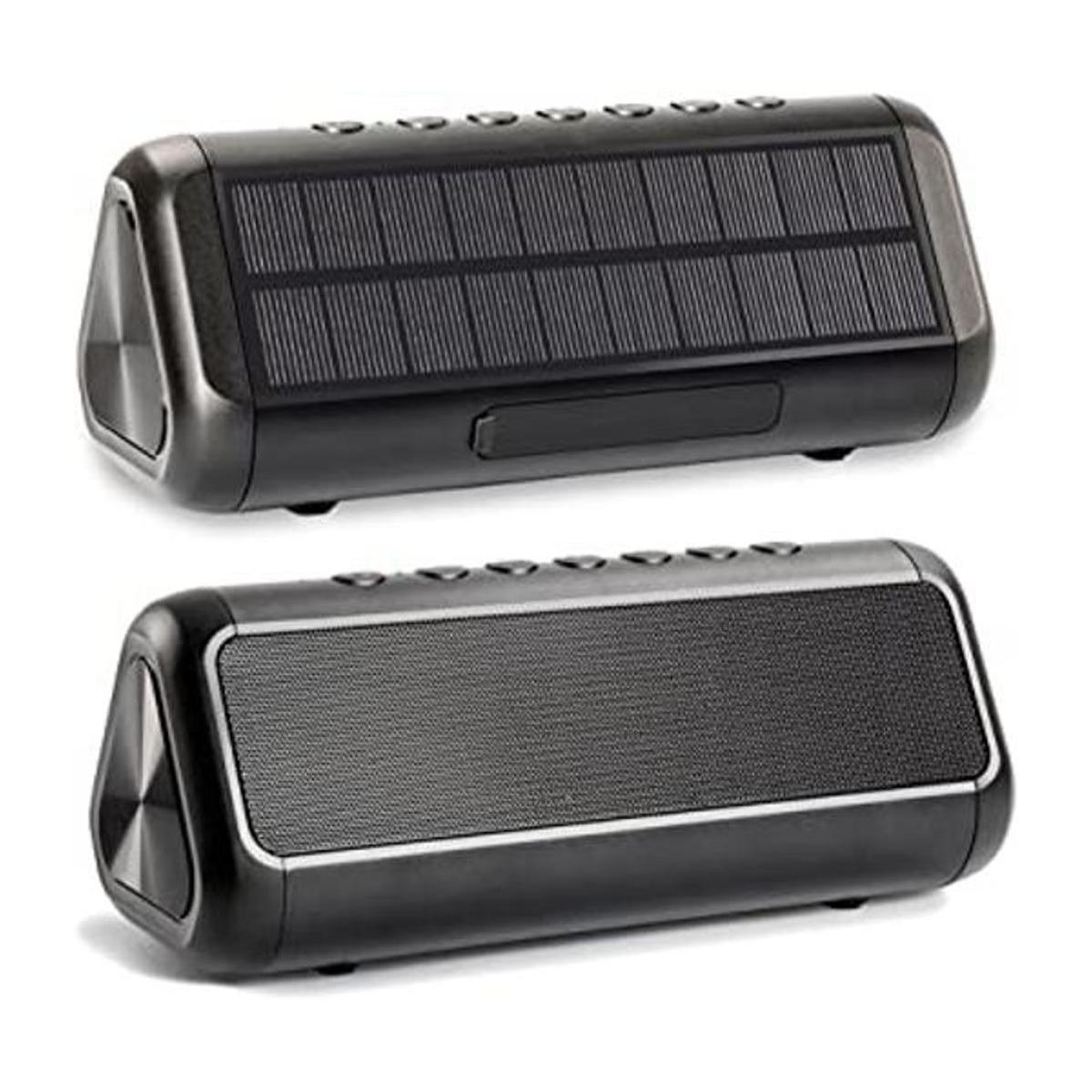 Friengood Altavoz solar Bluetooth de 12 W altavoz