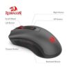 Redragon M652 Mouse inalámbrico óptico de 2.4G con
