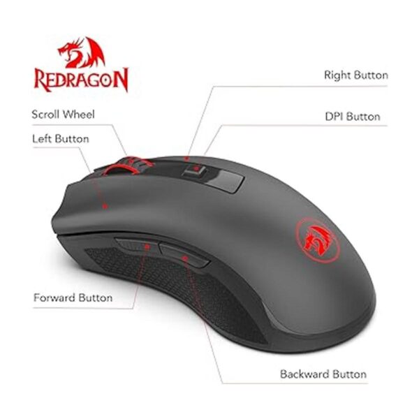 Redragon M652 Mouse inalámbrico óptico de 2.4G con