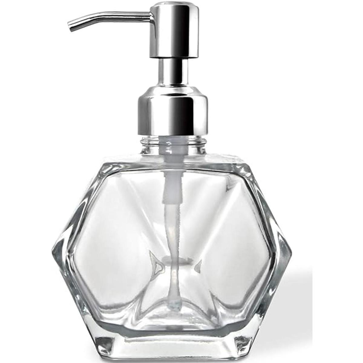 Dispensador de jabón de cristal transparente con forma