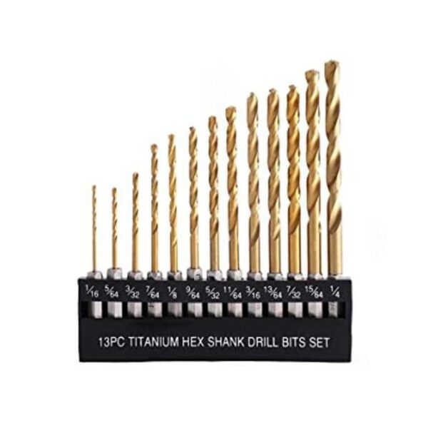 COMOWARE Juego de brocas giratorias de titanio 13 piezas_1