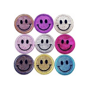 Qingxi Charm 18 piezas brillante chispa sonrisa cara coser_1