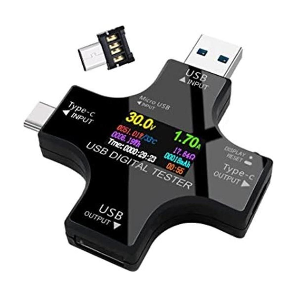Probador USB tipo C Multímetro digital USB lector de