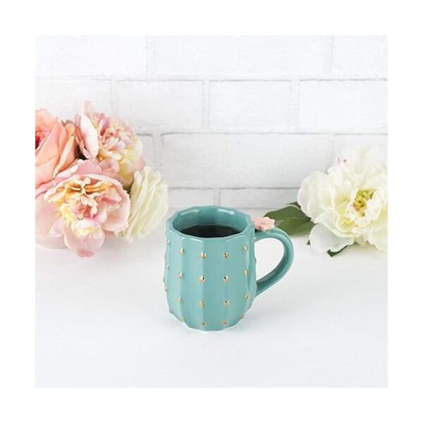 Pinky Up Taza de cactus cerámica verde 3D detalles