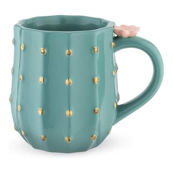 Pinky Up Taza de cactus cerámica verde 3D detalles