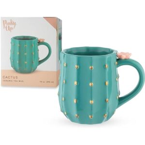 Pinky Up Taza de cactus cerámica verde 3D detalles