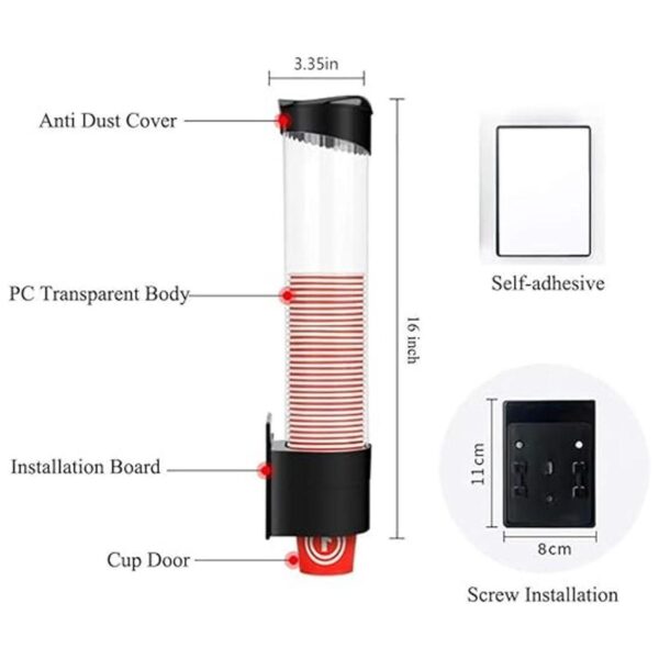 Samhe Dispensador de taza de tipo tirón mediano soporte_2