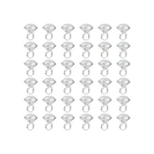 Paquete de 36 anillos de diamantes de plástico para
