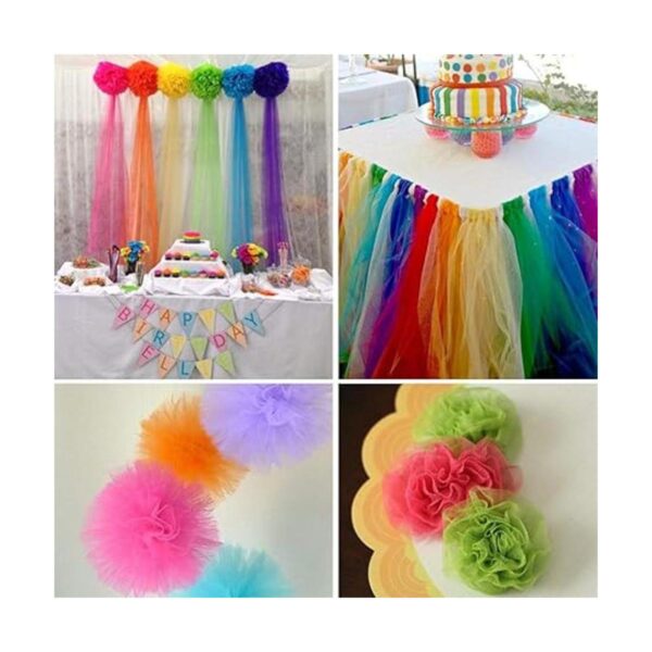 Supla Rollos de tul arcoíris de 8 colores en rollo de tela