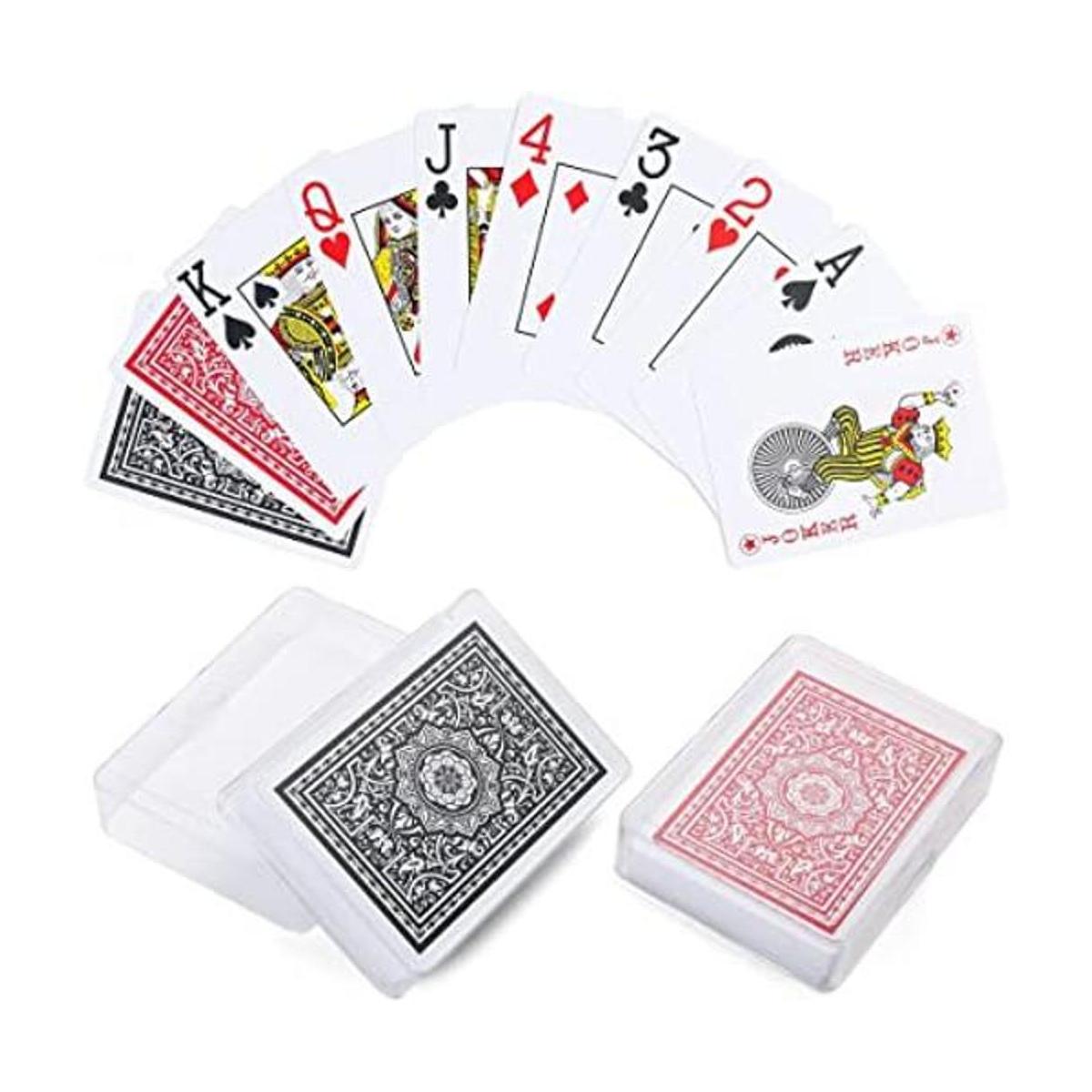 LotFancy Cartas de plástico Jumbo Index 2 barajas de
