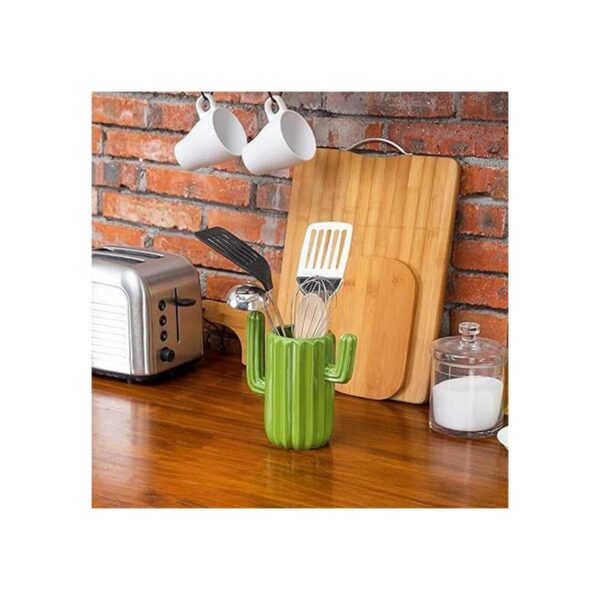 MyGift Soporte para utensilios de cerámica verde estilo_2