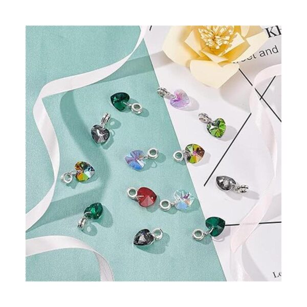 PH PandaHall Colgantes de cristal de corazón de 6 colores