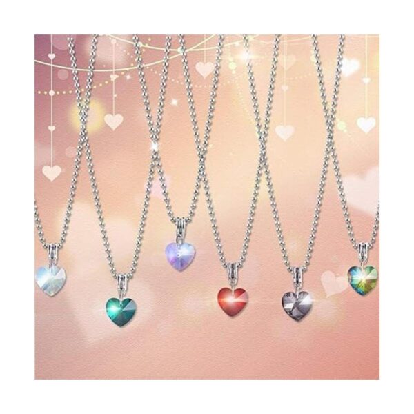 PH PandaHall Colgantes de cristal de corazón de 6 colores