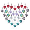 PH PandaHall Colgantes de cristal de corazón de 6 colores