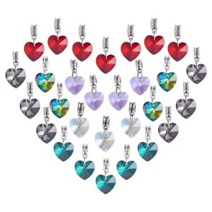 PH PandaHall Colgantes de cristal de corazón de 6 colores