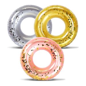 Mozlly Paquete de 3 tubos flotantes inflables de plata_1