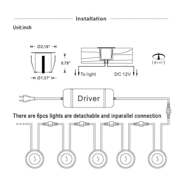 Paquete de 6 luces LED empotrables iluminación SMY_6