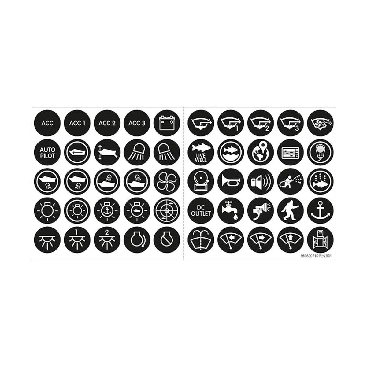 Blue Sea Systems 4230 Kit de etiquetas para interruptor