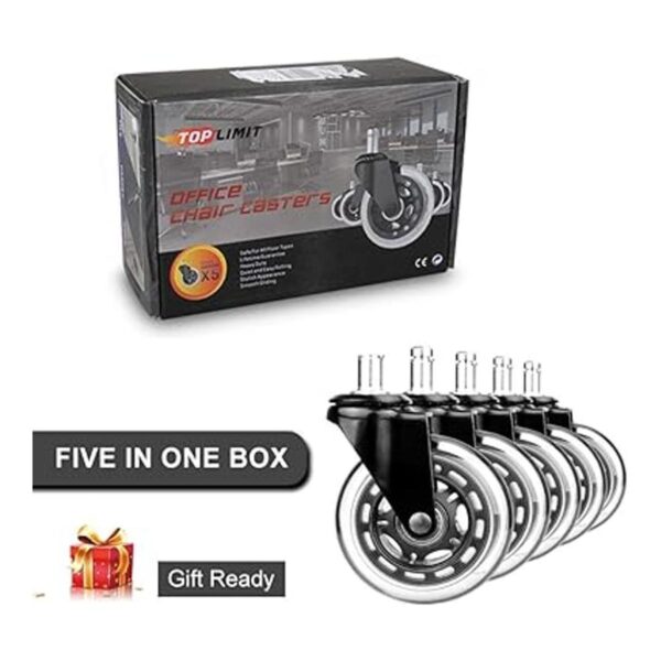 Juego de 5 ruedas para silla de oficina de 3.0 in de alta