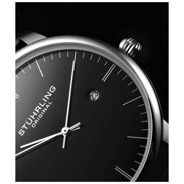 Stuhrling Reloj de pulsera para hombre correa de piel de_5