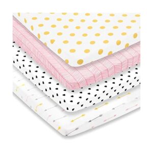 Pack n Play Sábanas Paquete de 4 sábanas de juego de