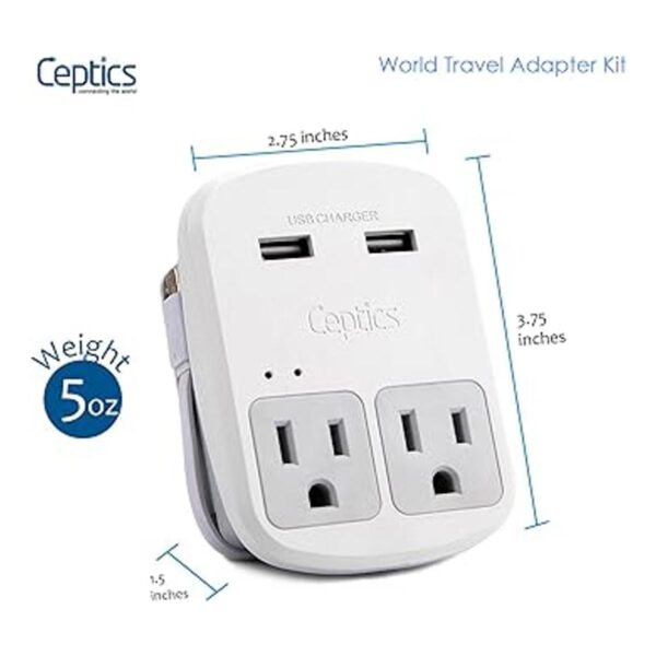 Ceptics World Kit de adaptador de enchufe internacional_5