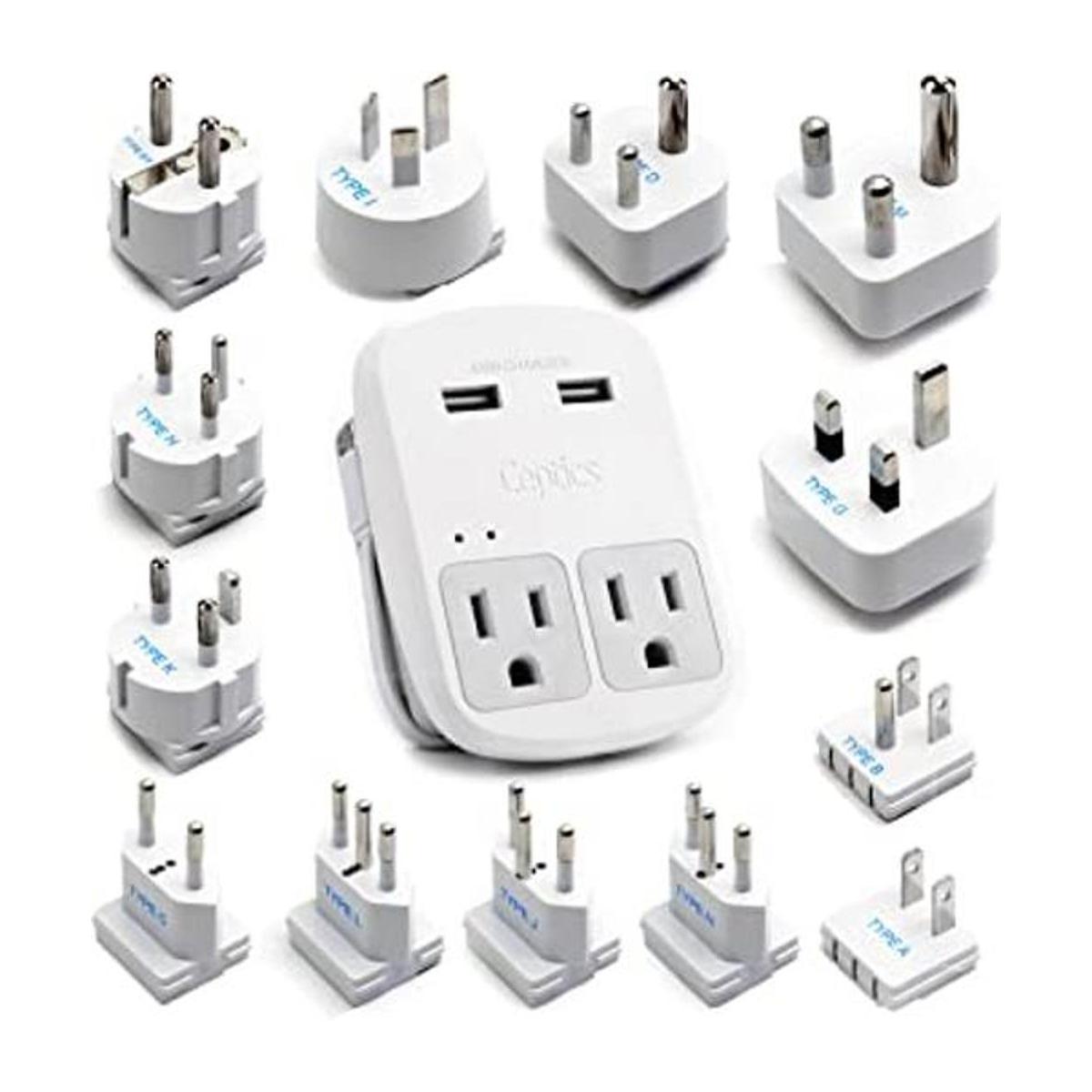 Ceptics World Kit de adaptador de enchufe internacional
